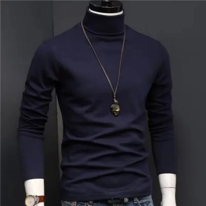 Men's Slim Fit Turtleneck Long Sleeve Shirt
