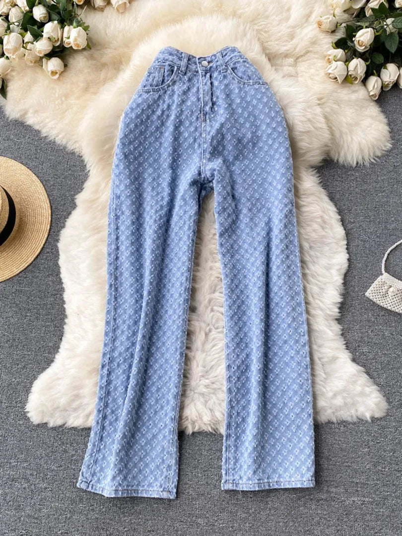 Ripped Jeans Women Casual Streetwear Spring Autumn High Waist