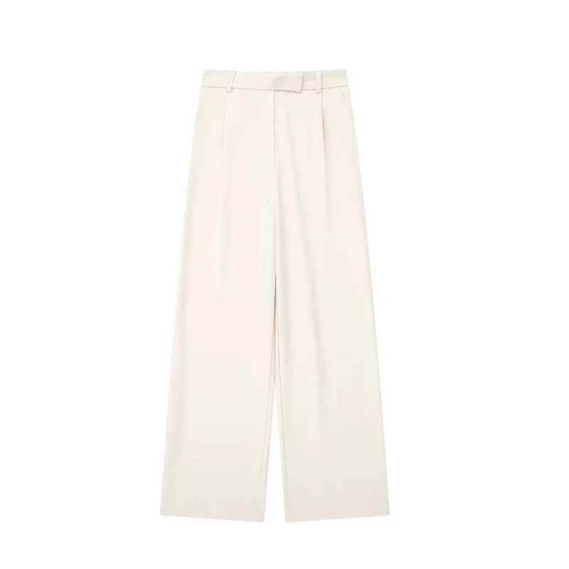 MUJER 2025 Women's Pants Beige Grey Black Wide Leg