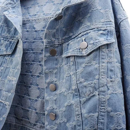 Denim Women's Jacket 2026 Autumn/winter Style Embroidery Jacquard Cropped Loose-fit Versatile Tweed Jacket Top For Ladies