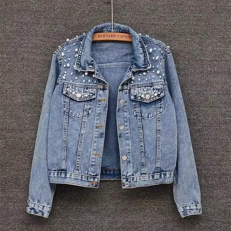 Denim Coat Women Turn Down Collar 2024
