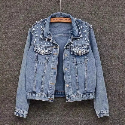 Denim Coat Women Turn Down Collar 2024