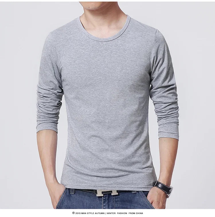 Men's Slim Fit O-Neck Long Sleeve T-Shirt 2025