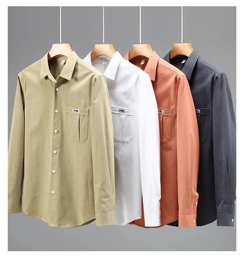 Men's Pocket Button Up Long Sleeve Shirt