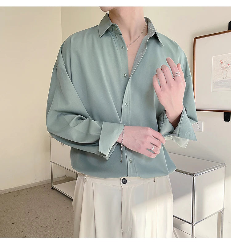 Men's Oversized Ice Silk Formal Shirt
