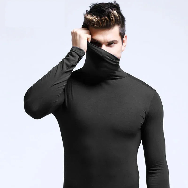 Men's Slim Fit Turtleneck Long Sleeve Shirt