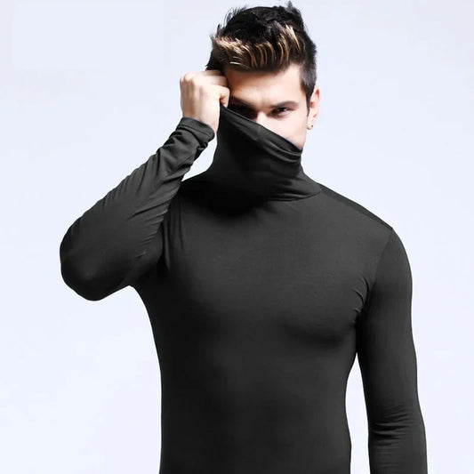 Men's Slim Fit Turtleneck Long Sleeve Shirt