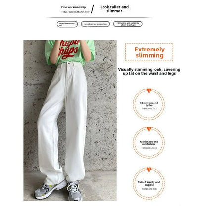 Women Denim Jeans 2025 Autumn Winter High Waist Wide Leg