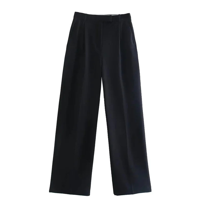 MUJER 2025 Women's Pants Beige Grey Black Wide Leg