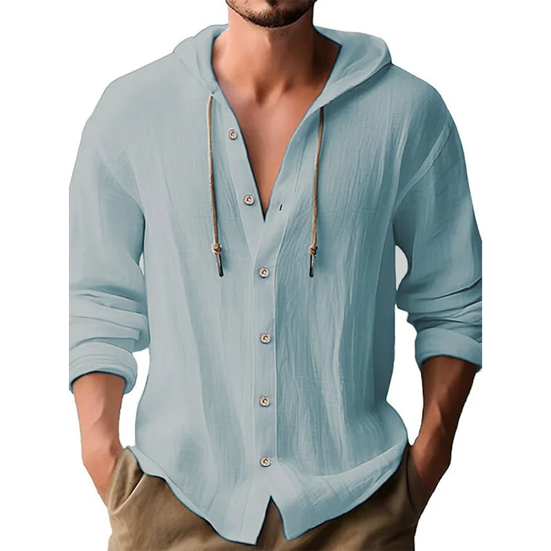 Men's Hooded Long Sleeve Beach Shirt