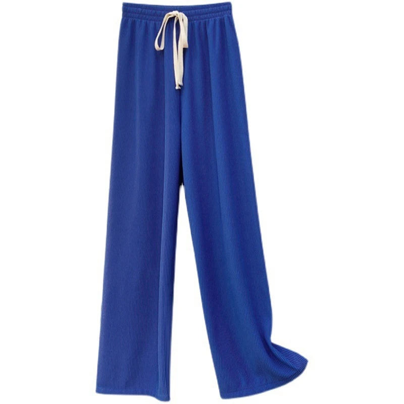 Women Pants High Stretch Waist Wide Leg Summer