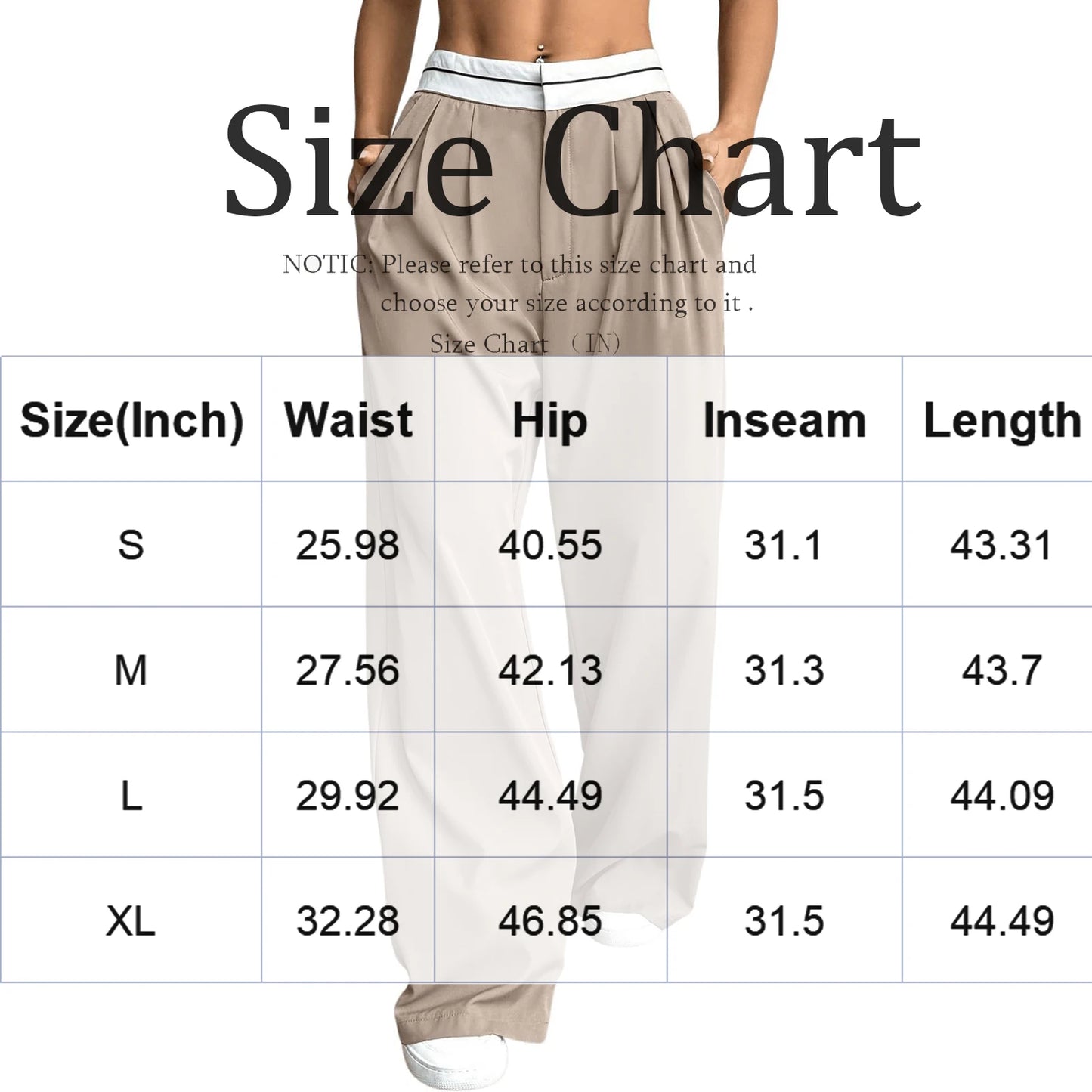 Women's Blazer Pants Pleated Wide-Leg Casual Trousers Contrast Waistband Daily Wear Stylish Versatile Loose Fit  Long Pants
