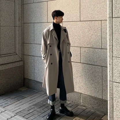 Men's Spring Trench Coat - Korean Fashion Overcoat