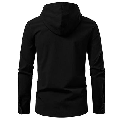 Men's Hooded Long Sleeve Pullover T-Shirt