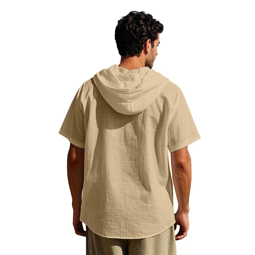 Men's Linen Short Sleeve Beach Shirt