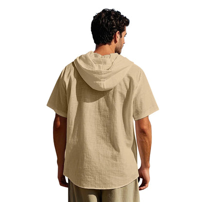 Men's Linen Short Sleeve Beach Shirt