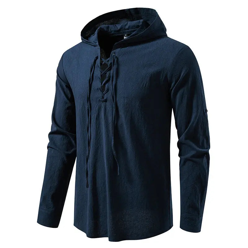 Men's Hooded Long Sleeve Pullover T-Shirt