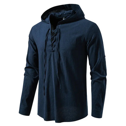 Men's Hooded Long Sleeve Pullover T-Shirt