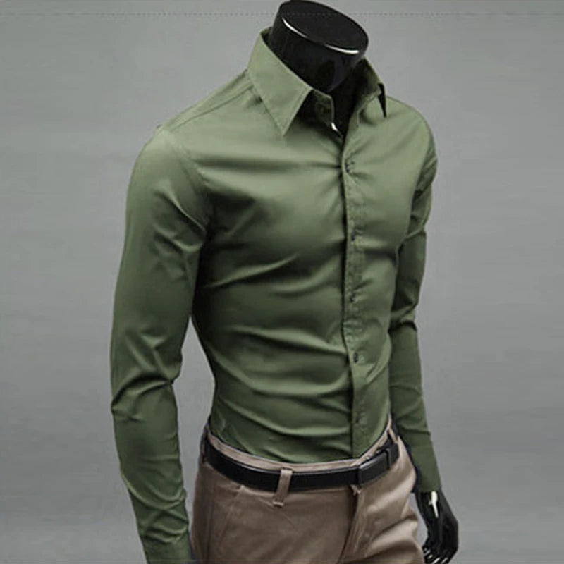 Men's Slim Fit Formal Dress Shirt