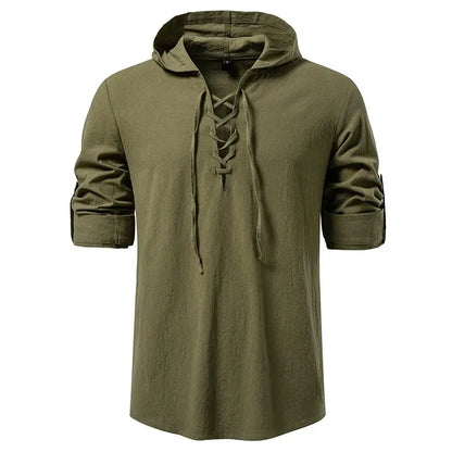 Men's Hooded Long Sleeve Pullover T-Shirt