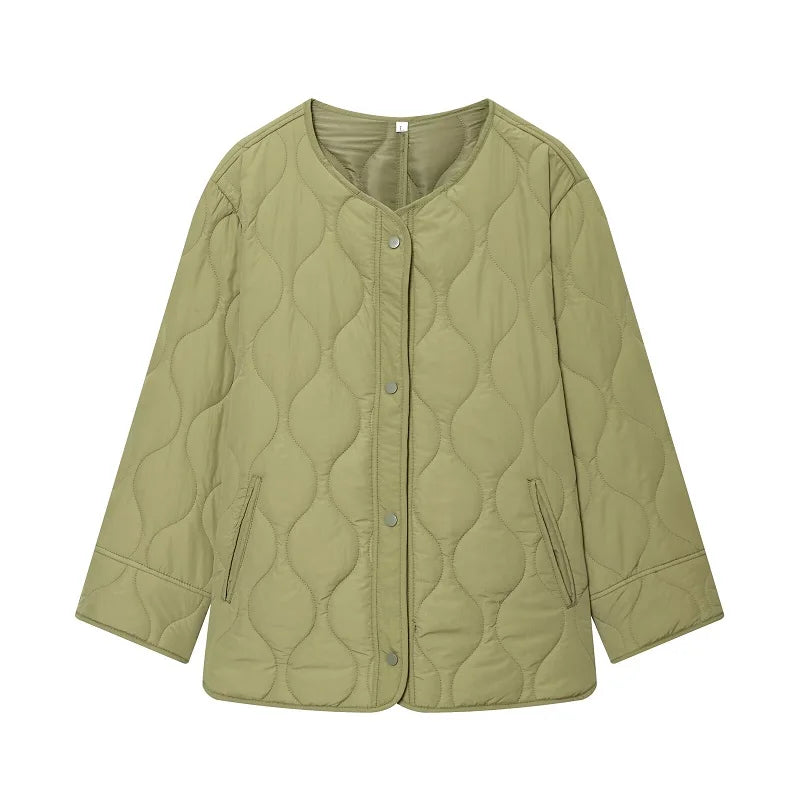 Women's Black Quilted Jacket - Padded Demi-Season Winter