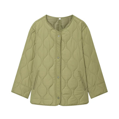 Women's Black Quilted Jacket - Padded Demi-Season Winter