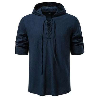 Men's Hooded Long Sleeve Pullover T-Shirt