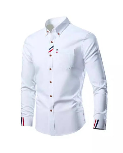 Men's Slim Fit Striped Long Sleeve Shirt
