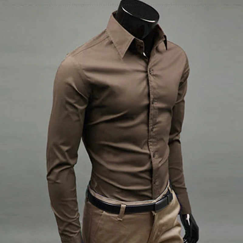 Men's Slim Fit Formal Dress Shirt