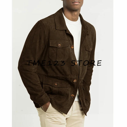 Men's Suede Elegant Formal Blazer Suit