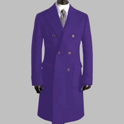Men's Trench Coat - Notched Lapel Double-Breasted Jacket