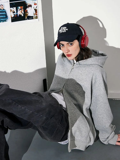 Women's Fashion Warm Hooded Jacket Fall Autumn Winter Gray