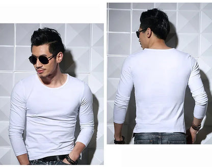 Men's Slim Fit V-Neck Polyester T-Shirt 2026