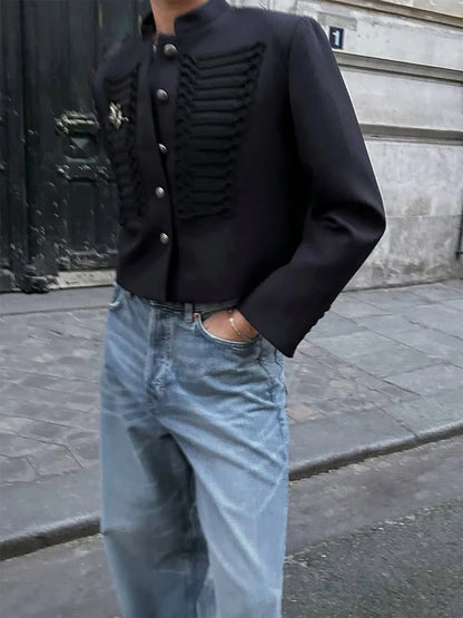 Retro Denim Military Jacket Women 2026