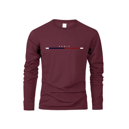Men's Paris Print Casual Long Sleeve T-Shirt