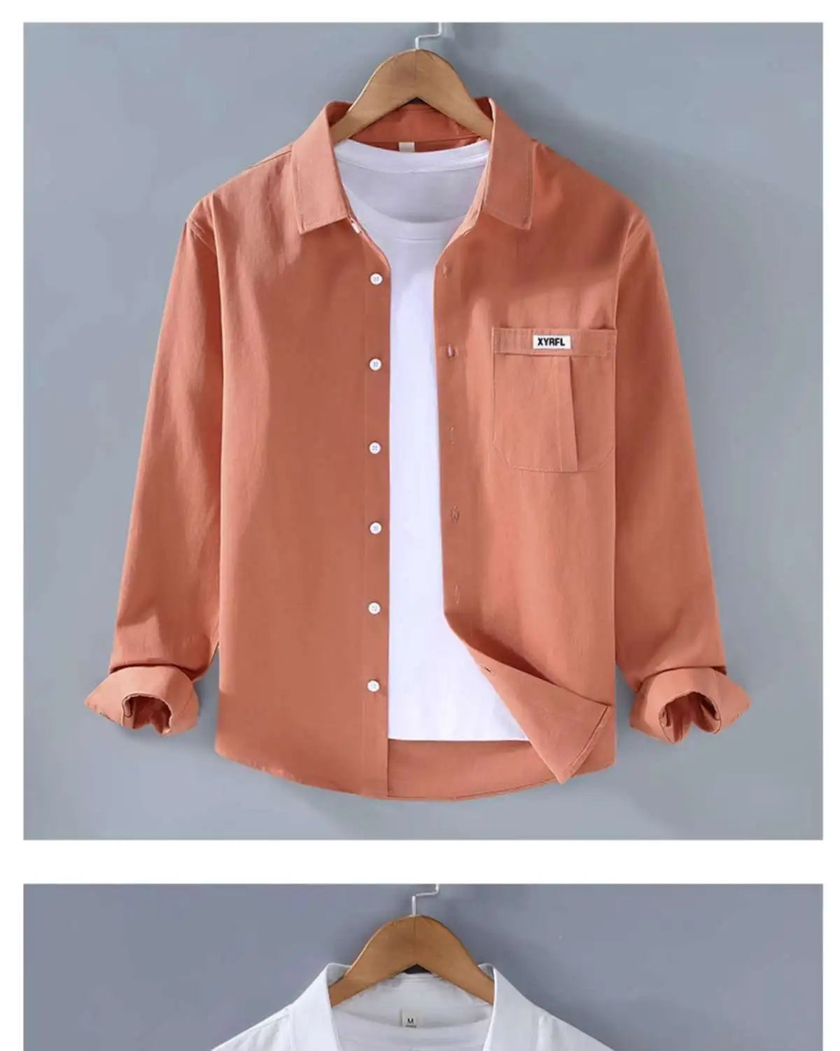 Men's Pocket Button Up Long Sleeve Shirt