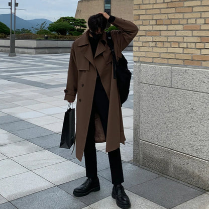 Men's Spring Trench Coat - Korean Fashion Overcoat