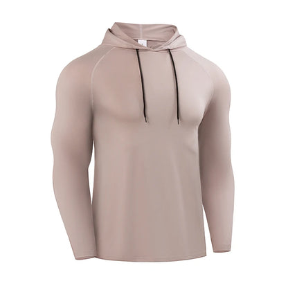 Men's Hooded Running Long Sleeve Sports T-Shirt
