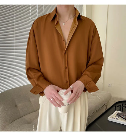 Men's Oversized Ice Silk Formal Shirt
