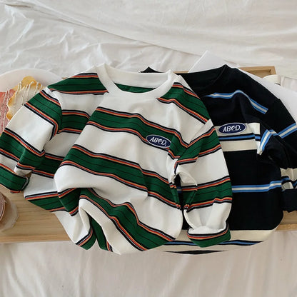 Kids Striped Cotton Long Sleeve T-Shirt 2-7Y