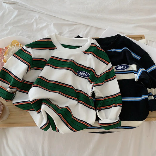 Kids Striped Cotton Long Sleeve T-Shirt 2-7Y