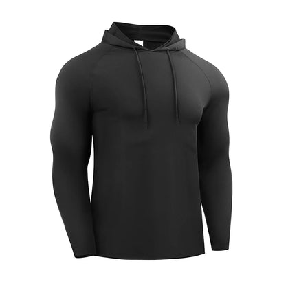 Men's Hooded Running Long Sleeve Sports T-Shirt