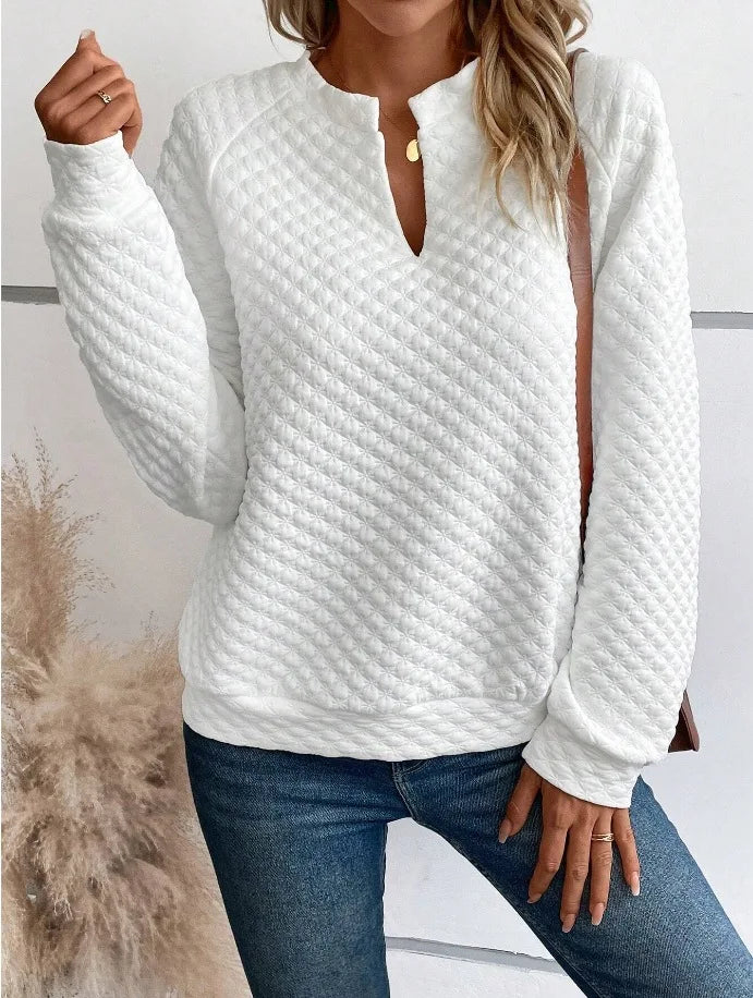 Women's V-Neck Casual Loose Fit Pullover
