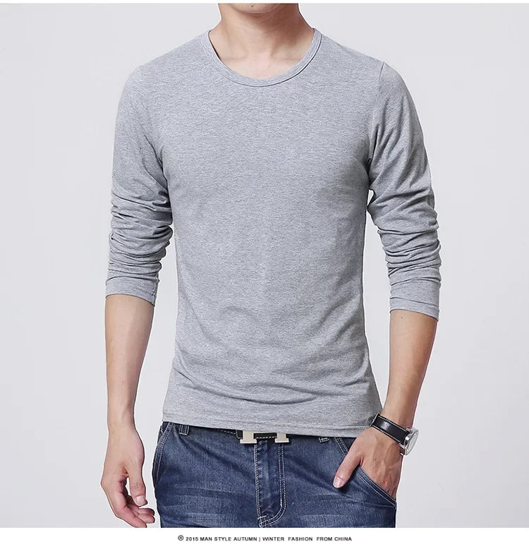 Men's Slim Fit O-Neck Long Sleeve T-Shirt 2025