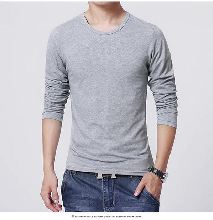 Men's Slim Fit O-Neck Long Sleeve T-Shirt 2025