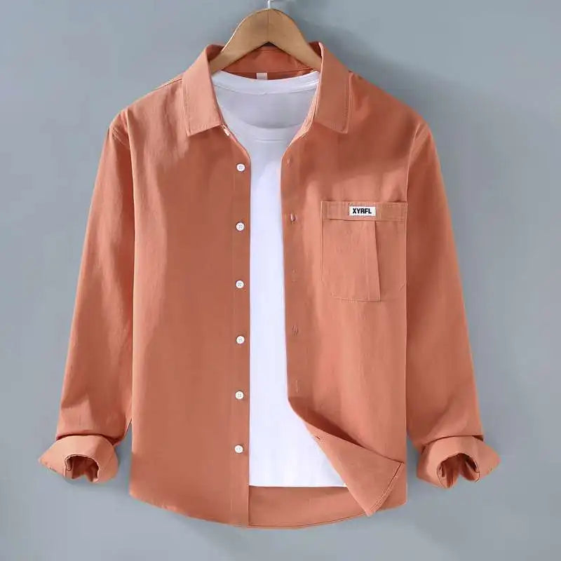 Men's Pocket Button Up Long Sleeve Shirt