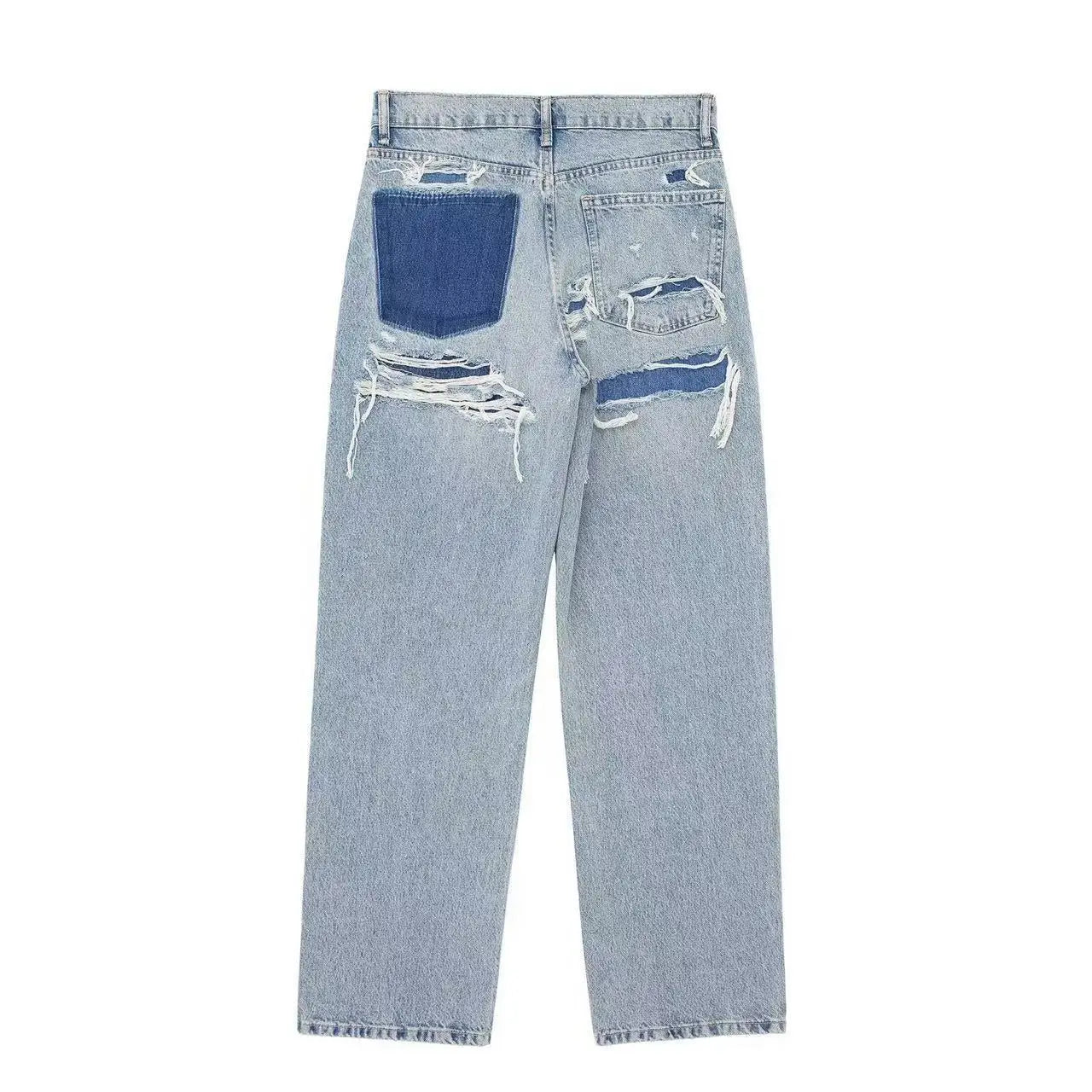 Jeans Women Denim Pant Straight Trousers Wide Leg High Waist Y2K