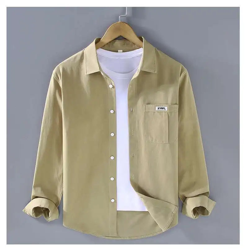 Men's Pocket Button Up Long Sleeve Shirt