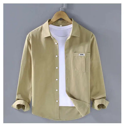 Men's Pocket Button Up Long Sleeve Shirt