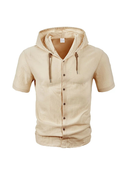Men's Linen Short Sleeve Beach Shirt